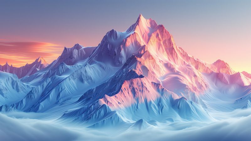 mountains wallpaper, winter landscape, frozen terrain, background for desktop wallpaper (horizontal)