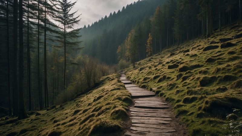 forest wallpaper, tree, greenery, background for desktop wallpaper (horizontal)