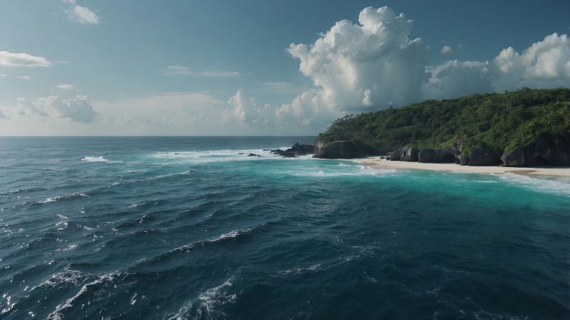 sea wallpaper, coastline, island, background for desktop wallpaper (horizontal)