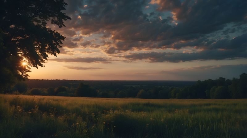 forest wallpaper, twilight, nature, background for desktop wallpaper (horizontal)