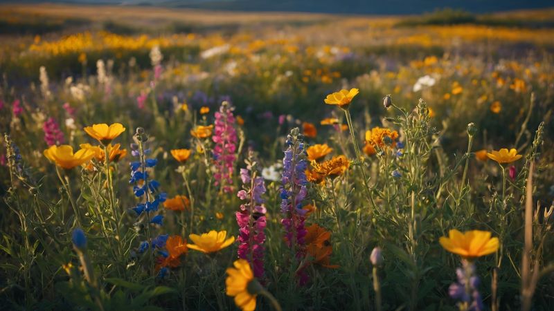 flowers wallpaper, blossoms, petals, background for desktop wallpaper (horizontal)