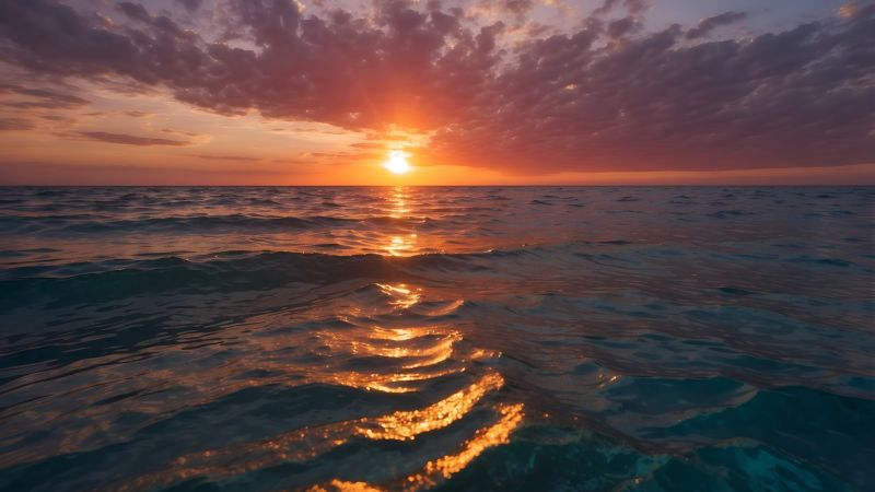 sea wallpaper, coastline, twilight, background for desktop wallpaper (horizontal)