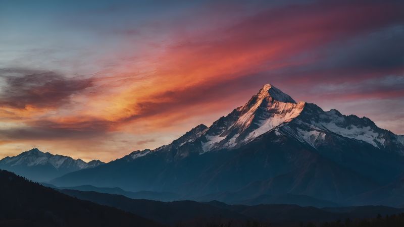 mountains wallpaper, misty skies, alpine, background for desktop wallpaper (horizontal)