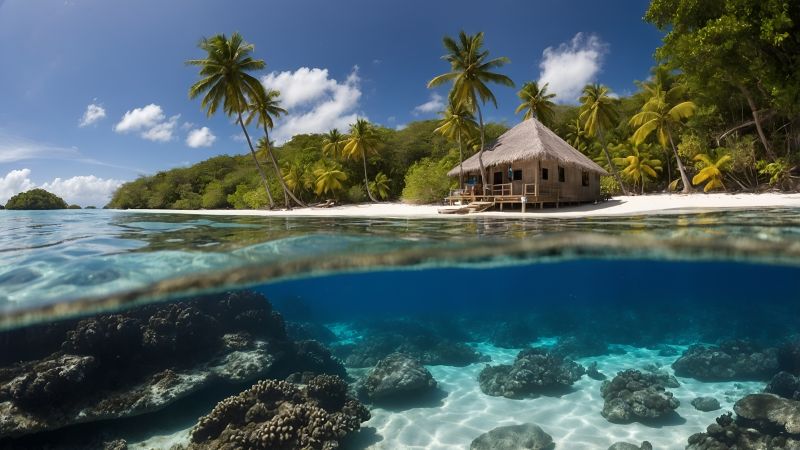 sea wallpaper, coastal home, sandy shore, background for desktop wallpaper (horizontal)