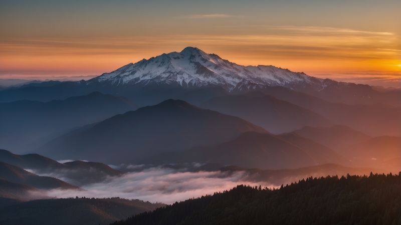 mountains wallpaper, snowy peaks, alpine scenery, background for desktop wallpaper (horizontal)