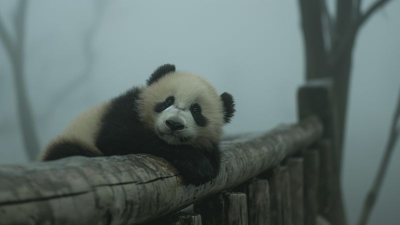 giant panda wallpaper, adorable, cute, background for desktop wallpaper (horizontal)