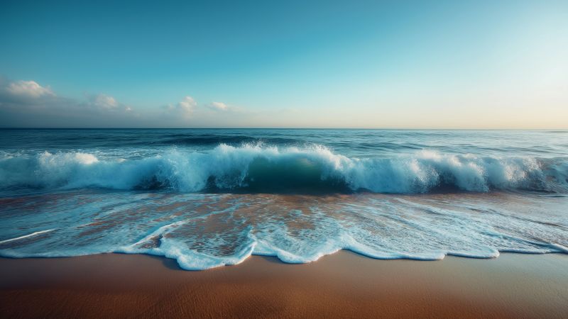 sunny beach wallpaper, surf, seaside, background for desktop wallpaper (horizontal)