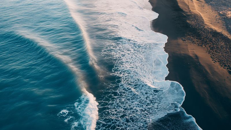 aerial wallpaper, beach, coastline, background for desktop wallpaper (horizontal)