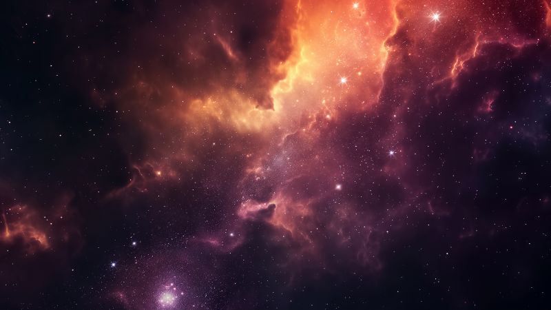 Simple space backgrounds wallpaper, orange, nebula, background for desktop wallpaper (horizontal)
