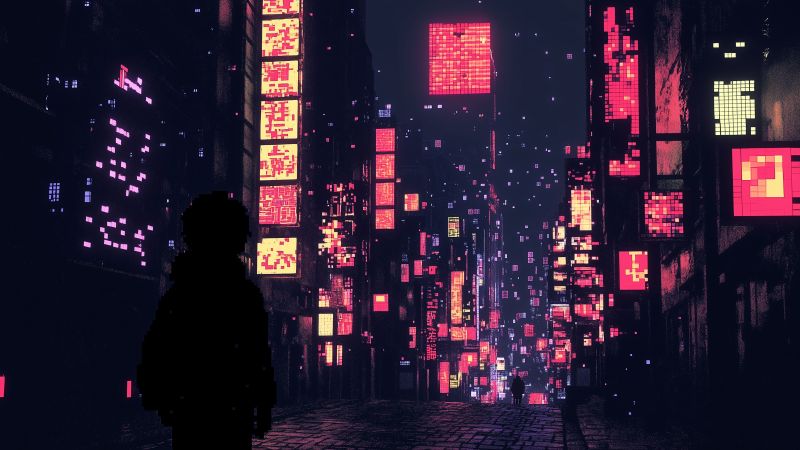 japan wallpaper, neon, city, background for desktop wallpaper (horizontal)
