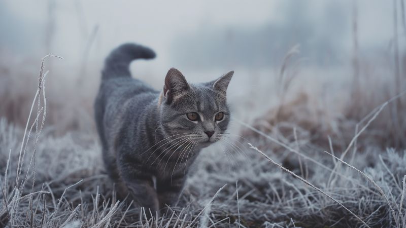 kitten wallpaper, grey, whiskers, background for desktop wallpaper (horizontal)