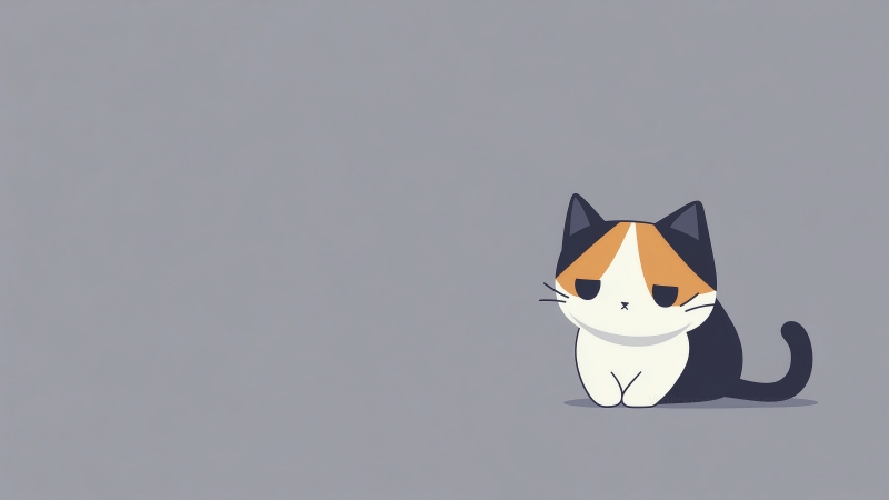 kitten wallpaper, cute, solid color background, background for desktop wallpaper (horizontal)