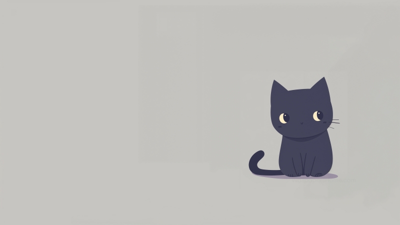 kitten wallpaper, sweet, solid color background, background for desktop wallpaper (horizontal)