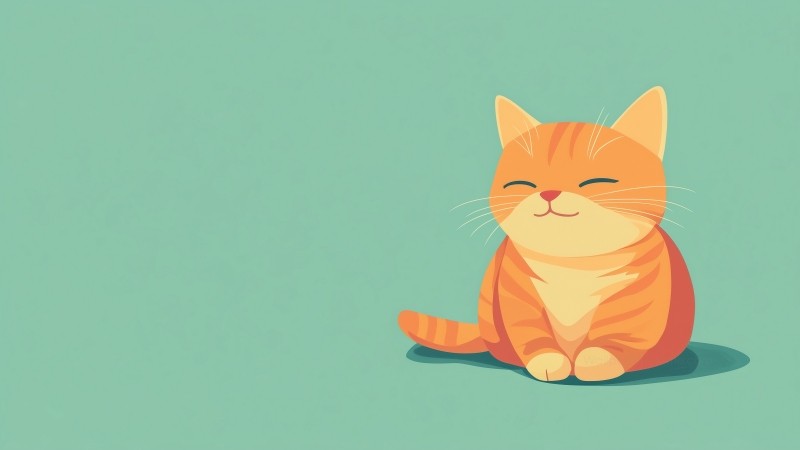 kitten wallpaper, cute, solid color background, background for desktop wallpaper (horizontal)