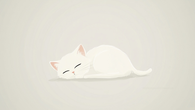 kitten wallpaper, minimalist, solid color background, background for desktop wallpaper (horizontal)