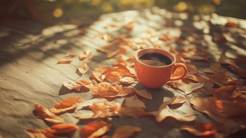 fall wallpaper, calm, orange, background for desktop wallpaper (horizontal)