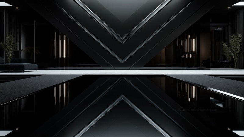 dark abstract wallpaper, sleek lines, geometric patterns, background for desktop wallpaper (horizontal)