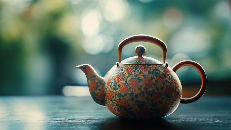 teapot wallpaper, serene, classic, background for desktop wallpaper (horizontal)