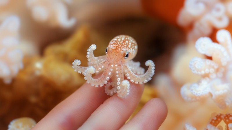 octopus wallpaper, underwater world, sea creatures, background for desktop wallpaper (horizontal)