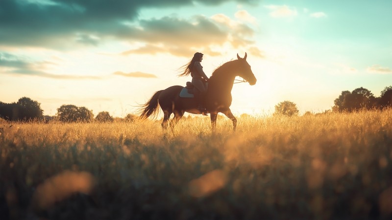 horseriding wallpaper, countryside, horse riding, background for desktop wallpaper (horizontal)