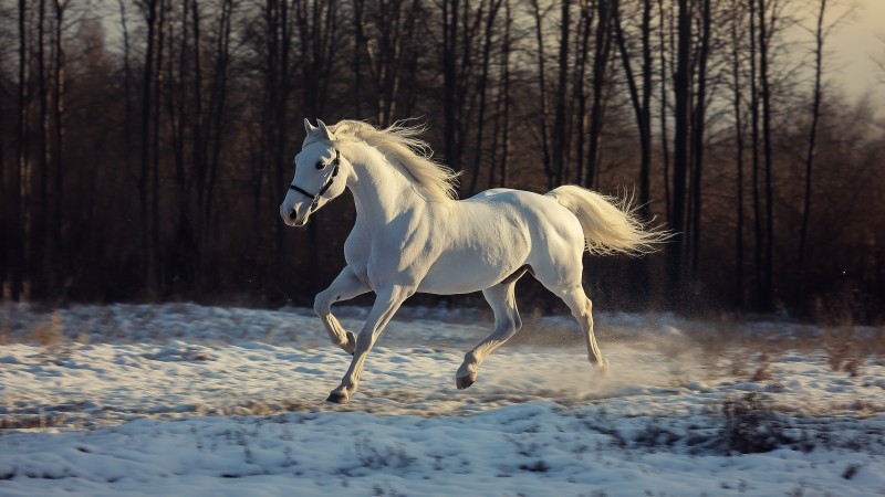 white horse wallpaper, equestrian, grazing, background for desktop wallpaper (horizontal)