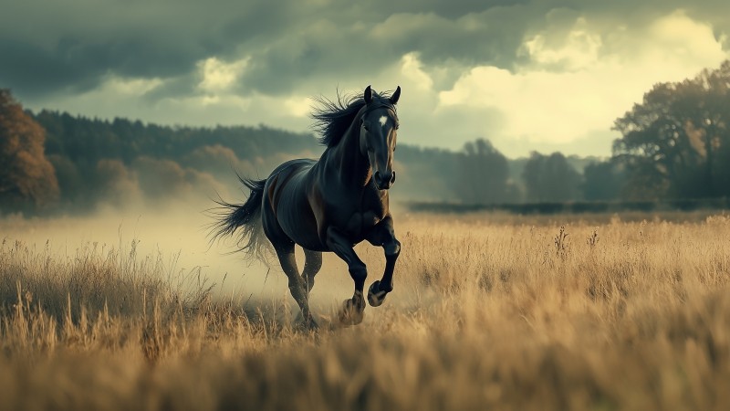horse wallpaper, riding, rural, background for desktop wallpaper (horizontal)