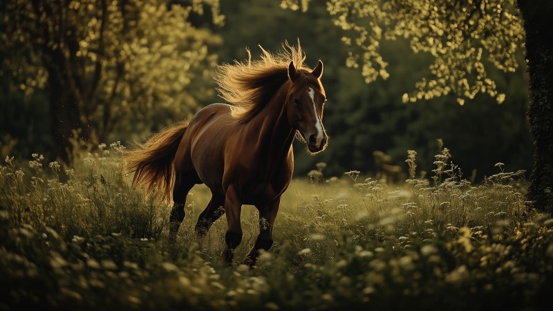 horse wallpaper, riding, rural, background for desktop wallpaper (horizontal)