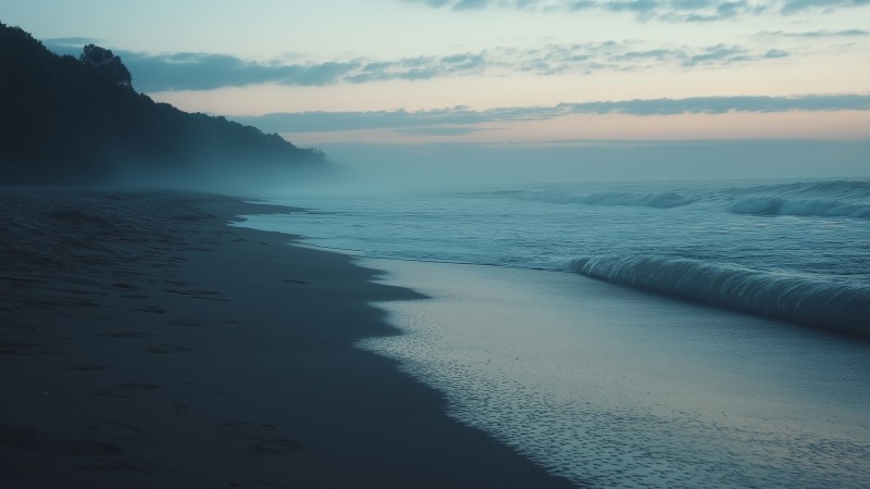 4k beach wallpaper, calm waves, coastal scenery, background for desktop wallpaper (horizontal)