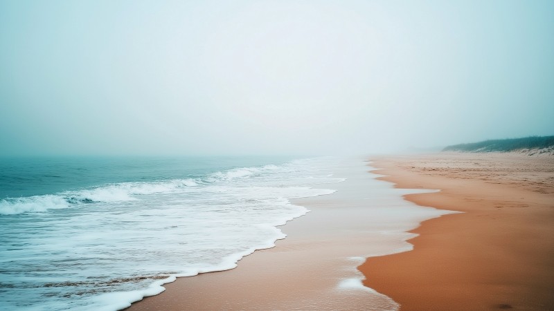 4k beach wallpaper, tranquil waves, gentle surf, background for desktop wallpaper (horizontal)