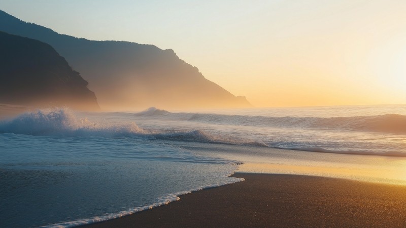 4k beach wallpaper, tranquil waves, beachfront paradise, background for desktop wallpaper (horizontal)