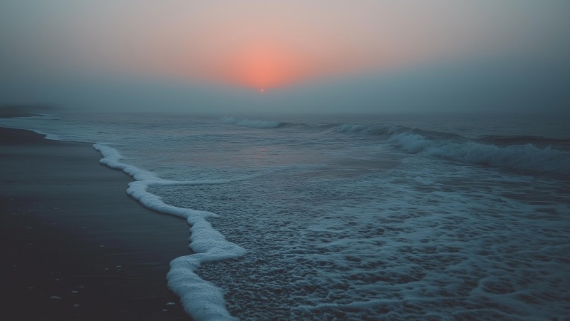 beach wallpaper, tranquil waves, seaside escape, background for desktop wallpaper (horizontal)