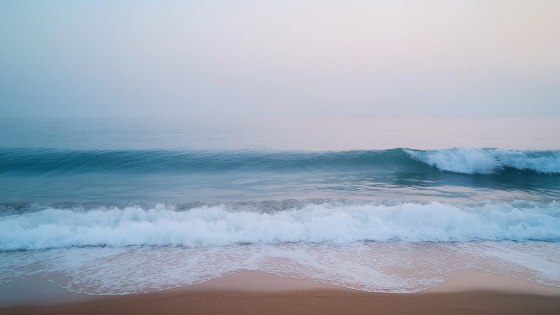 beach wallpaper, tranquil waves, serene coastline, background for desktop wallpaper (horizontal)