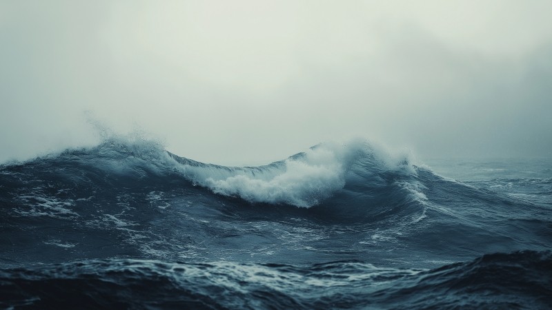 deep ocean wallpaper, crashing waves, dark waters, background for desktop wallpaper (horizontal)