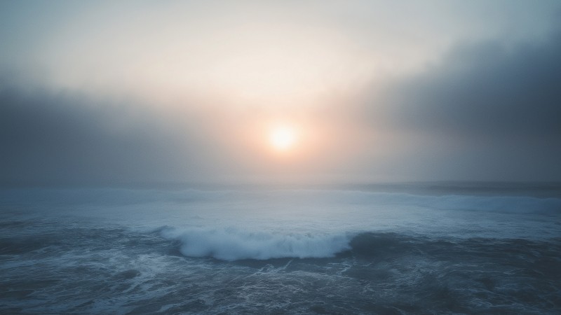 deep ocean wallpaper, tumultuous waves, crashing surf, background for desktop wallpaper (horizontal)