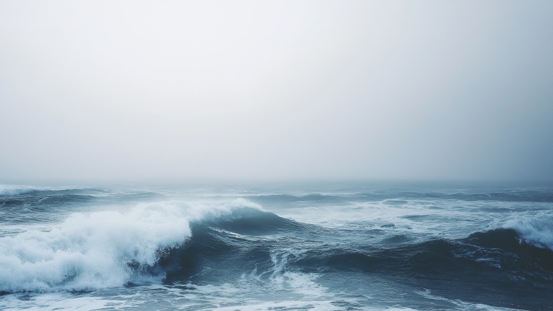 deep ocean wallpaper, turbulent waves, ocean tempest, background for desktop wallpaper (horizontal)