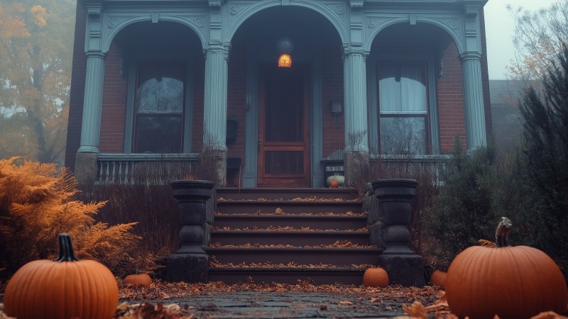 Halloween wallpaper, pumpkin patch, fall festival, background for desktop wallpaper (horizontal)