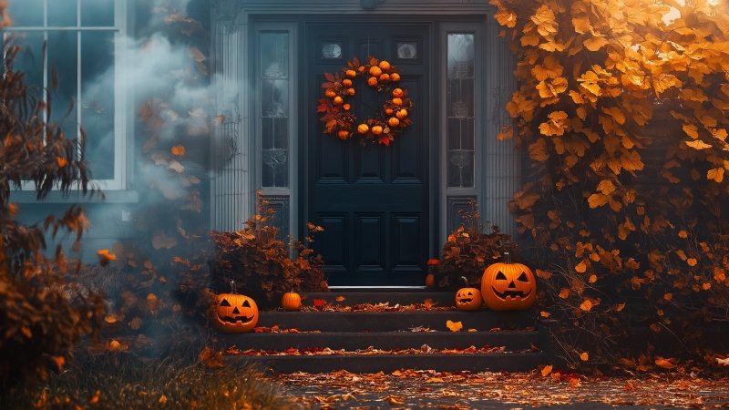 Halloween wallpaper, trick or treat, autumn festivities, background for desktop wallpaper (horizontal)