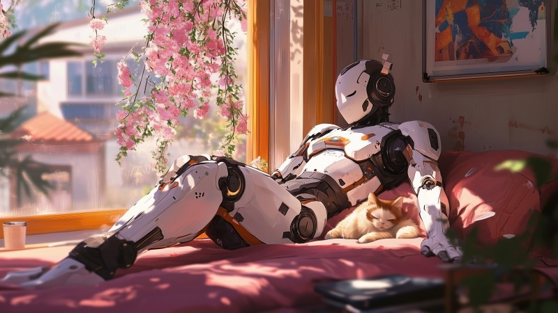 lofi wallpaper, cozy, chill, background for desktop wallpaper (horizontal)