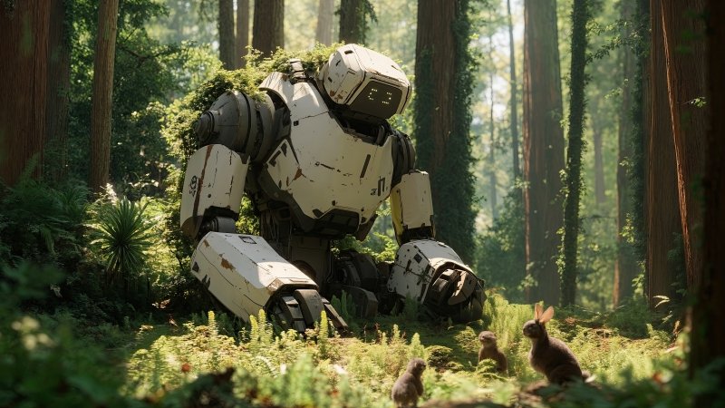 Robot wallpaper, wild, wilderness, background for desktop wallpaper