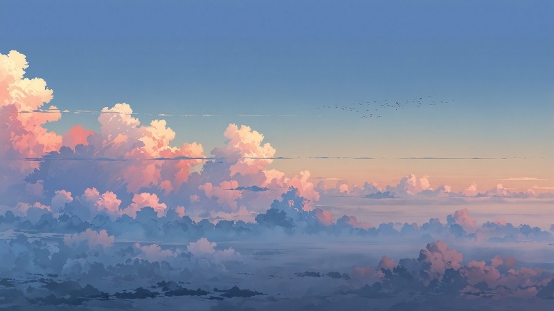 anime sky wallpaper, pastel, tranquil, background for desktop wallpaper (horizontal)