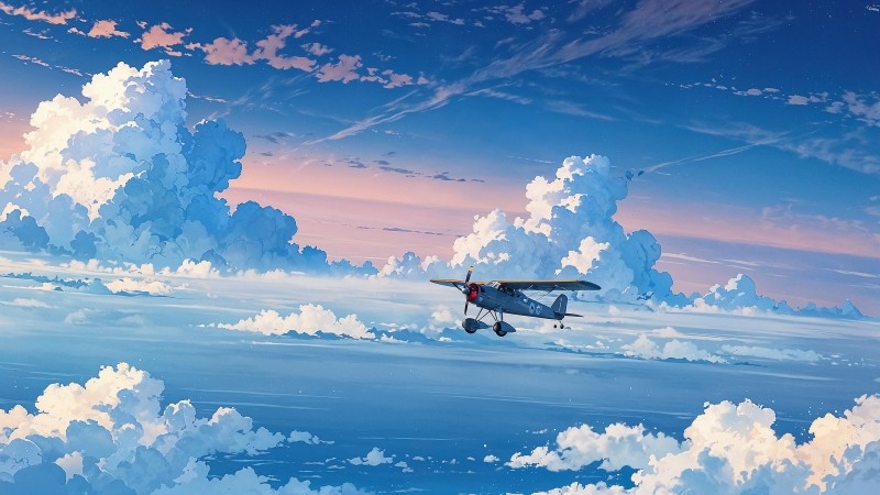 propeller plane wallpaper, inspiring, adventurous, background for desktop wallpaper (horizontal)
