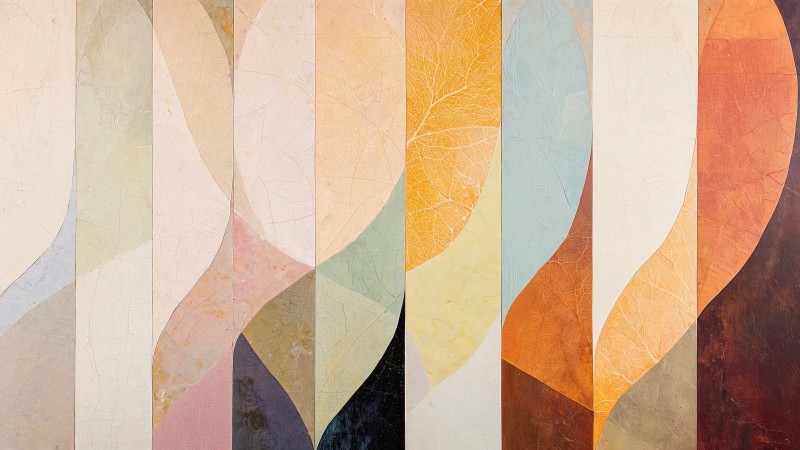 fall art wallpaper, painting, warm colors, background for desktop wallpaper (horizontal)