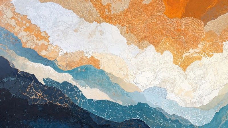 fall art wallpaper, painting, landscape painting, background for desktop wallpaper (horizontal)