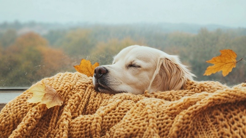 dogs thanksgiving wallpaper, cute puppies, autumn vibes, background for desktop wallpaper (horizontal)