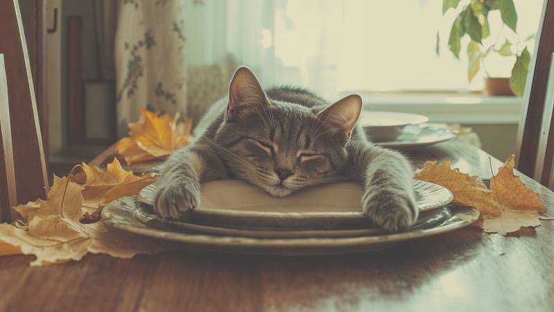 food wallpaper, cats thanksgiving, holiday meals, background for desktop wallpaper (horizontal)