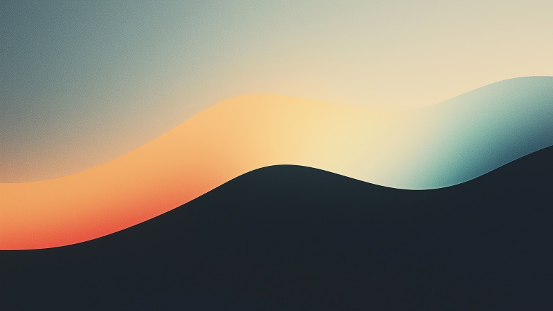 black abstract wallpaper, curve shapes, geometric patterns, background for desktop wallpaper (horizontal)