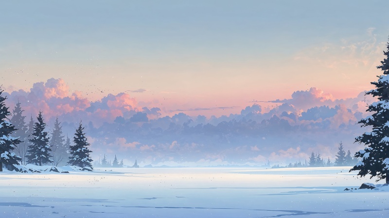 xmas wallpaper, landscape, pine tree, background for desktop wallpaper (horizontal)