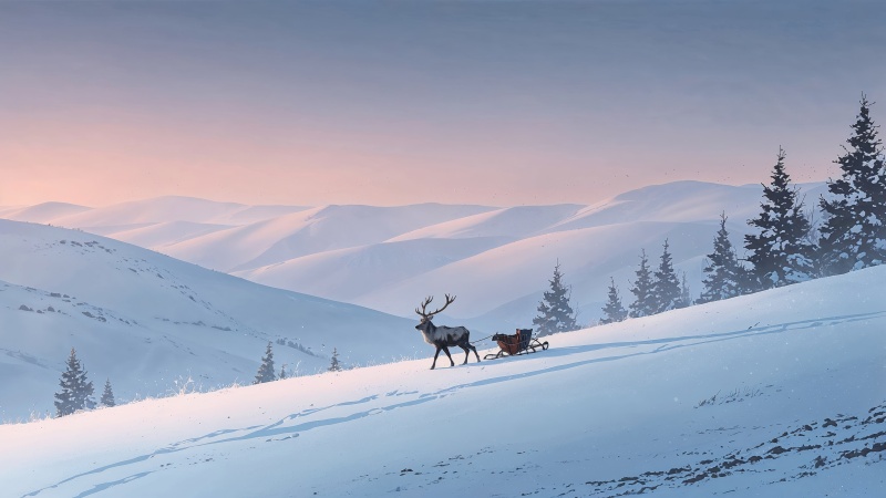 xmas wallpaper, landscape, winter wonderland, background for desktop wallpaper (horizontal)