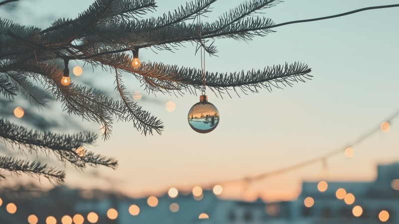 christmas wallpaper, minimal design, holiday decor, background for desktop wallpaper (horizontal)