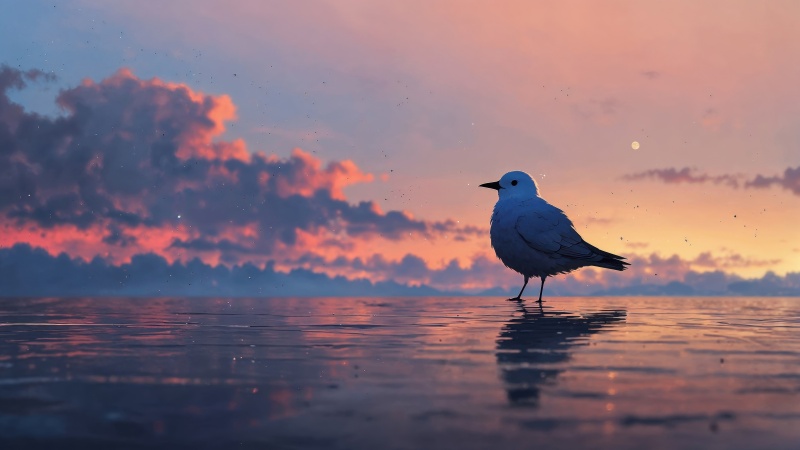 beach sunset wallpaper, sunset hour, serene landscape, background for desktop wallpaper (horizontal)